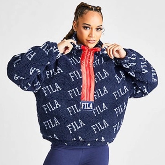 FILA Women's Jayla Sherpa Half-Zip Sweatshirt - Picture 1 of 6